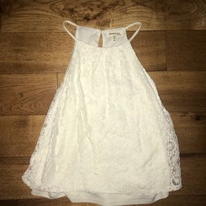 Ivory Lace High Neck Tank